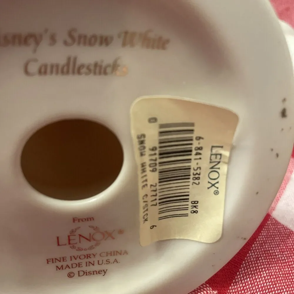 Lenox Disney Fine China 24k Gold “Snow White”Candlesticks Set of 2 5” Tall
